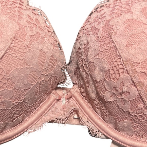 Victoria's Secret Dream Angels Push Up bra dusk pink Lace Plunge Size 34D - Picture 7 of 9